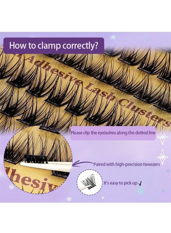 رموش صناعية ذاتية اللصق، لا تحتاج إلى غراء، لا تسبب تهيجًا، مظهر طبيعي، 48 قطعة من الرموش ذاتية اللصق قابلة لإعادة الاستخدام للمبتدئين، وصلات رموش ثابتة للاستخدام المنزلي - Image 5